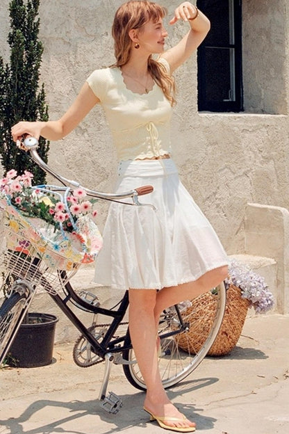 White Lace A-Line Skirt