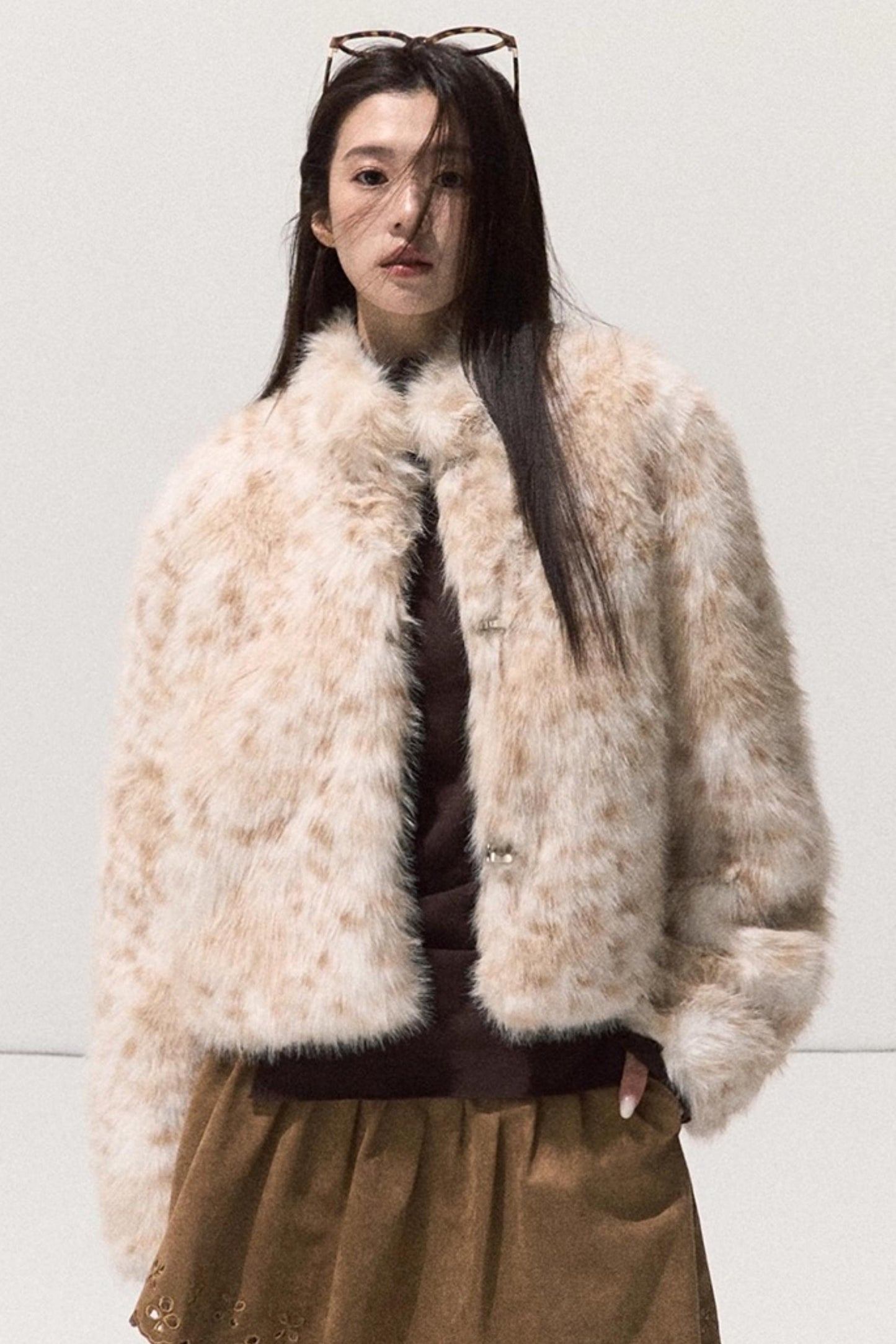 Leopard Print Fur Coat set-Up