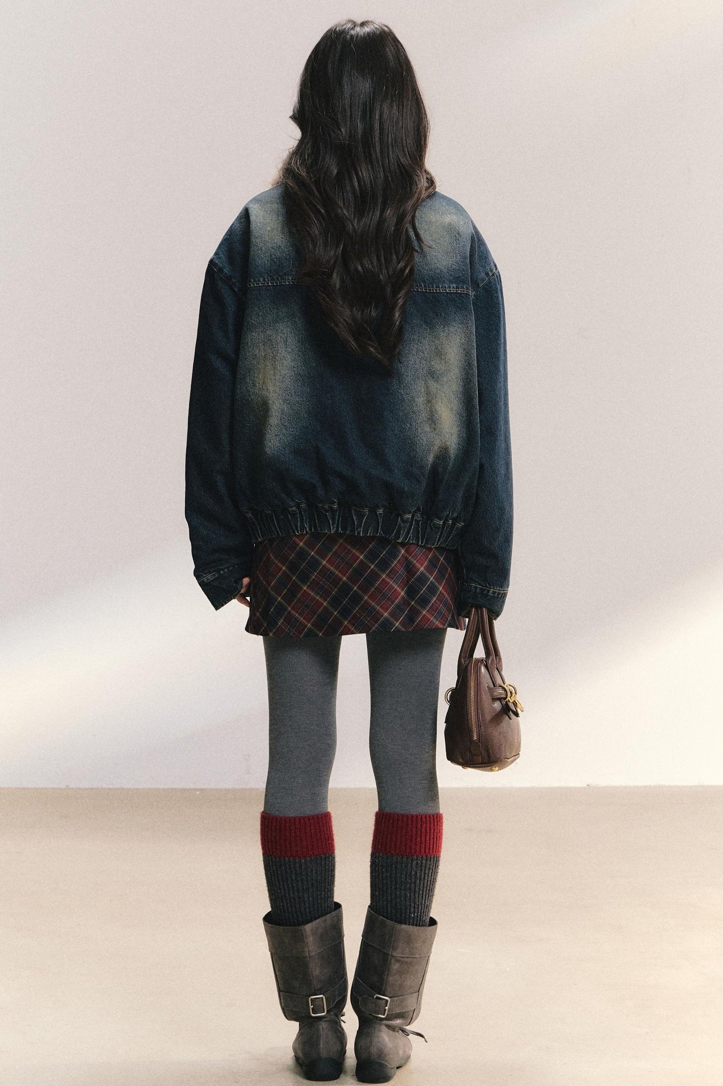 Large Fur Collar Denim Jacket