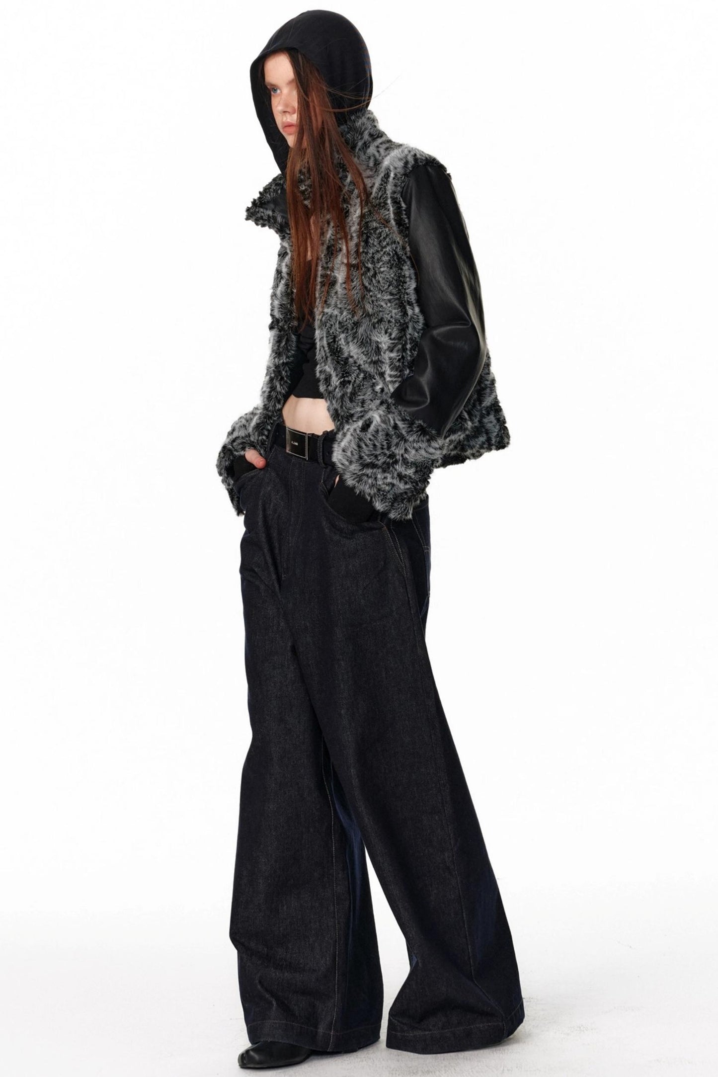 Vintage Wide Leg Denim Trousers