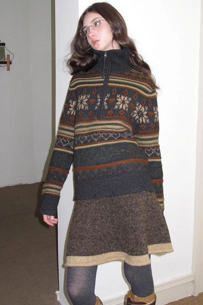 Vintage Wool Fair Isle Sweater Set-Up