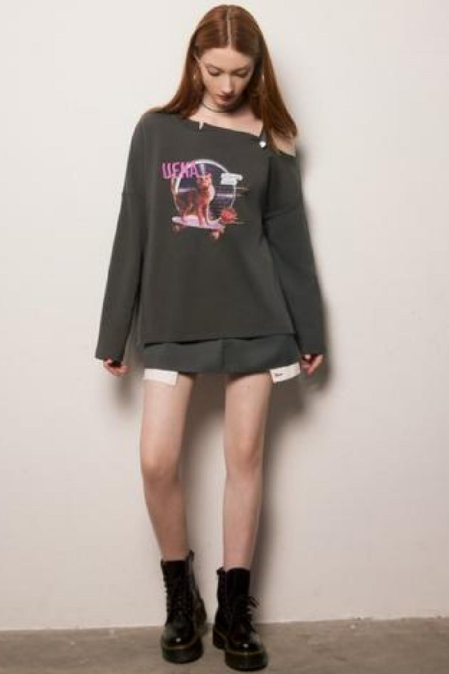 Retro Gray College Skirt