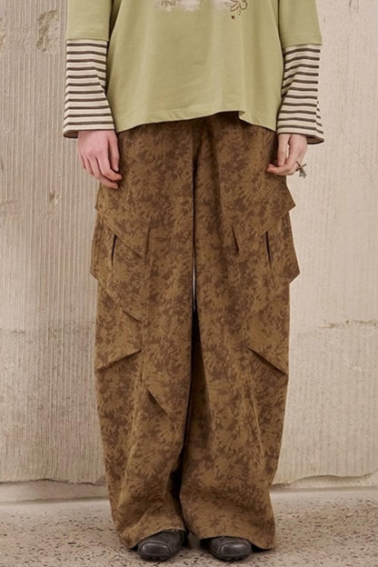 Vintage Print Cargo Pants