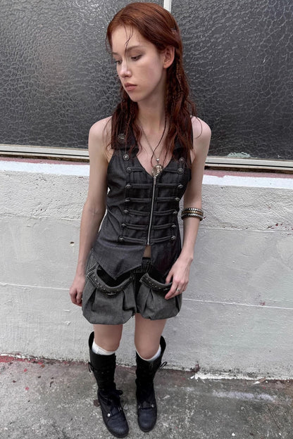 Vintage Rivet A-Line Cargo Shorts