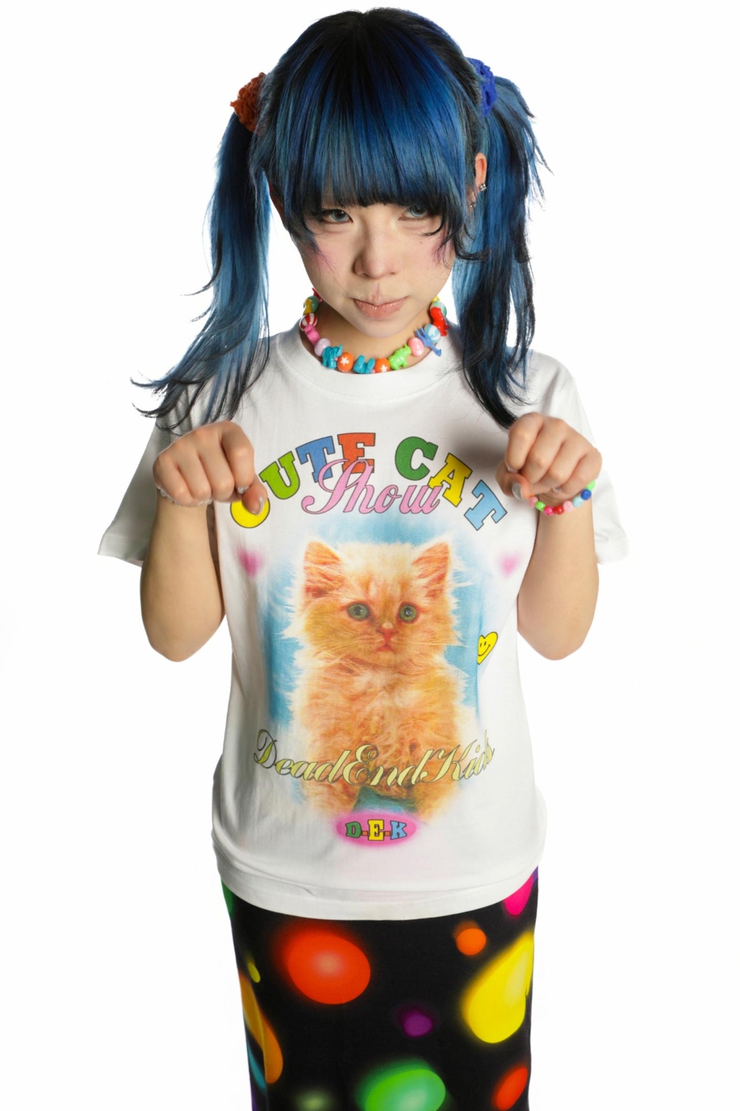 Cute Cat & Dog Print Slim Shoulder T-Shirt