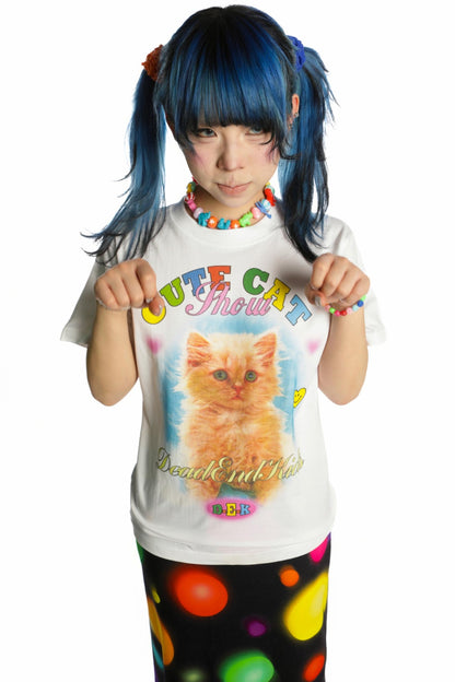 Cute Cat & Dog Print Slim Shoulder T-Shirt