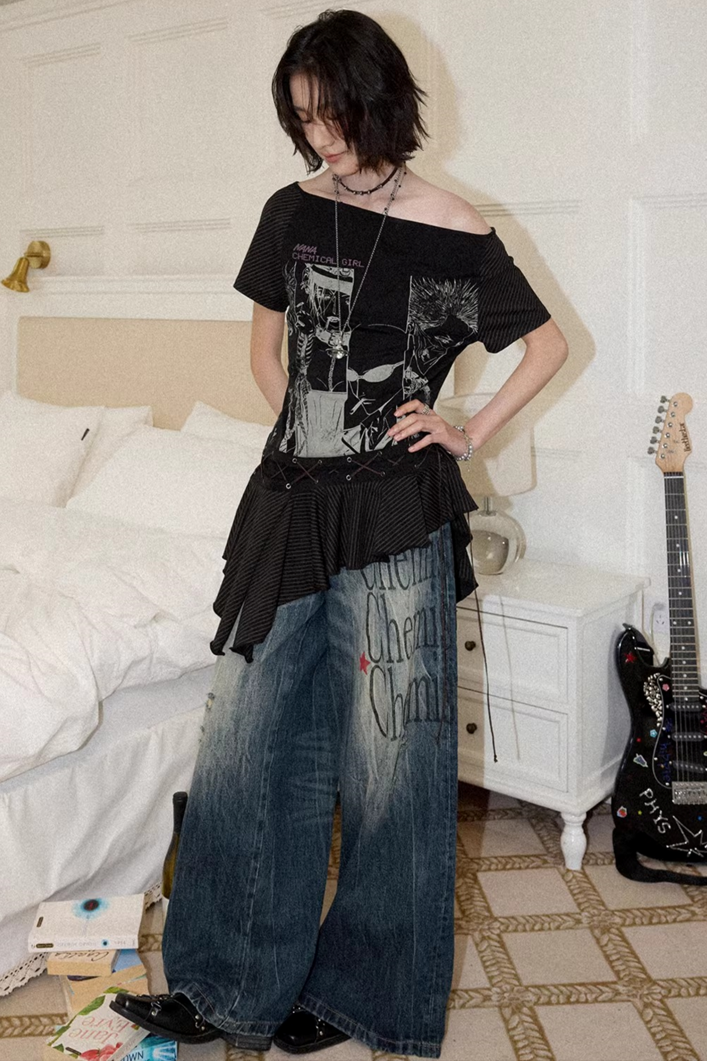 High-Waisted Flared Jeans