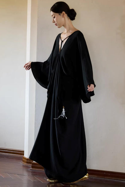 Black Ethereal Batwing Dress