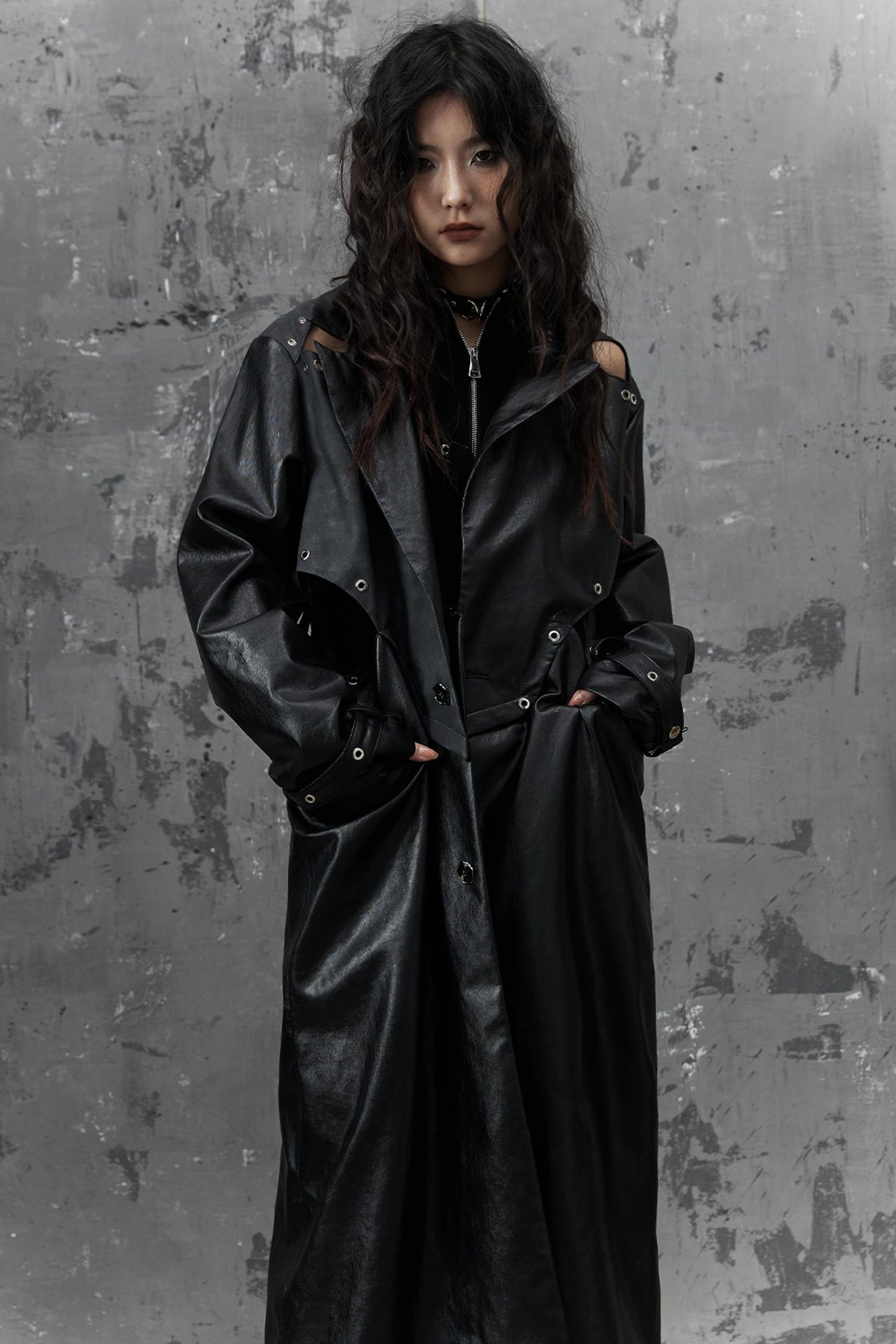 Dark Silhouette Leather Coat