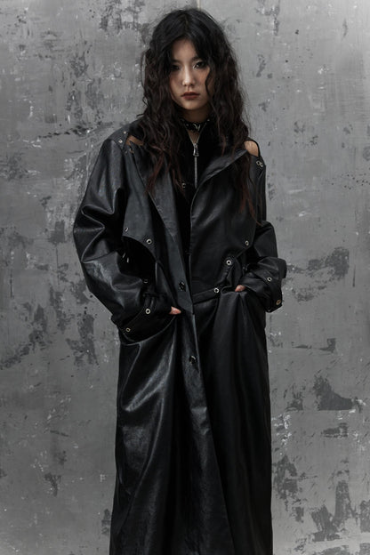 Dark Silhouette Leather Coat