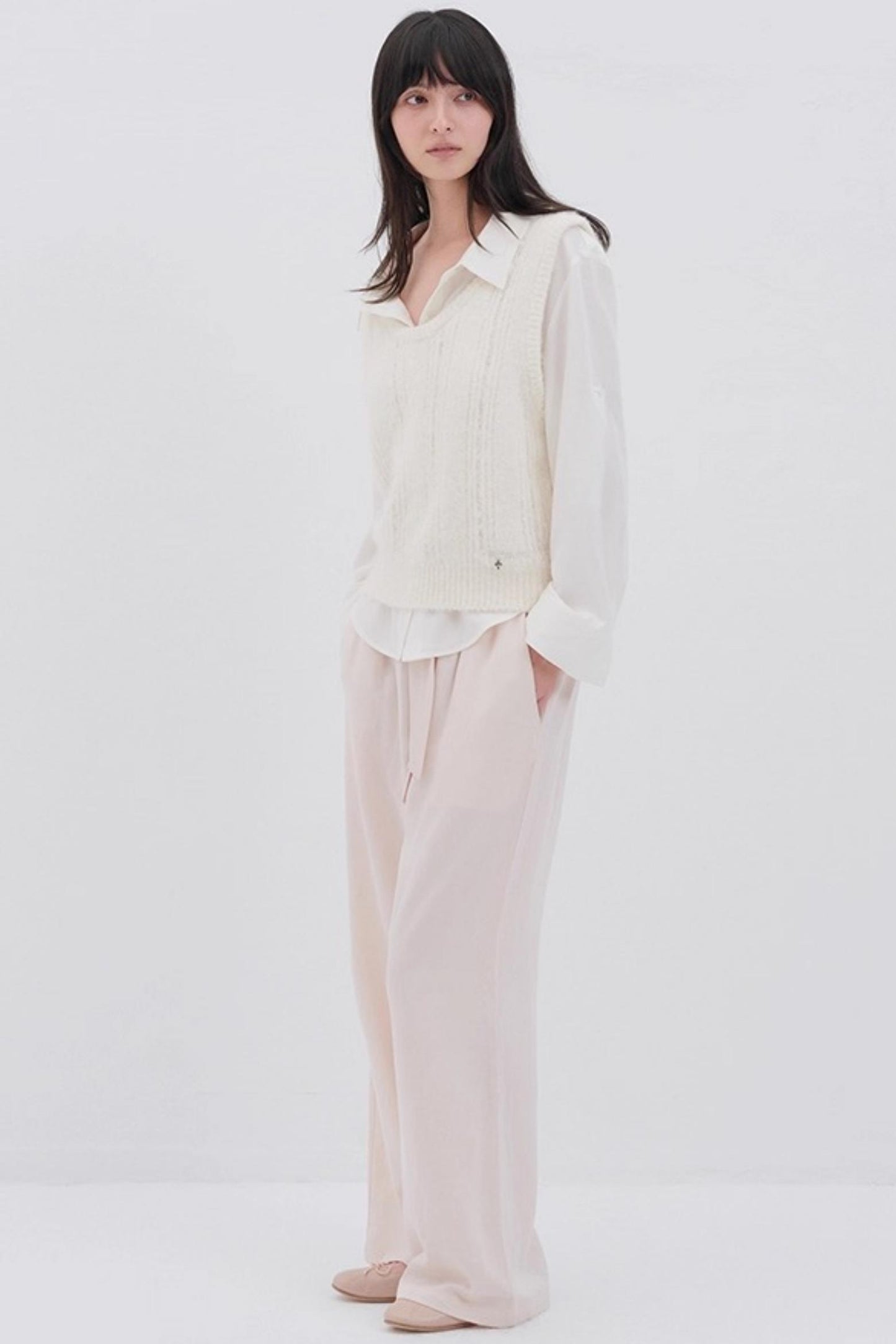 Lyocell Wool Drawstring Slacks