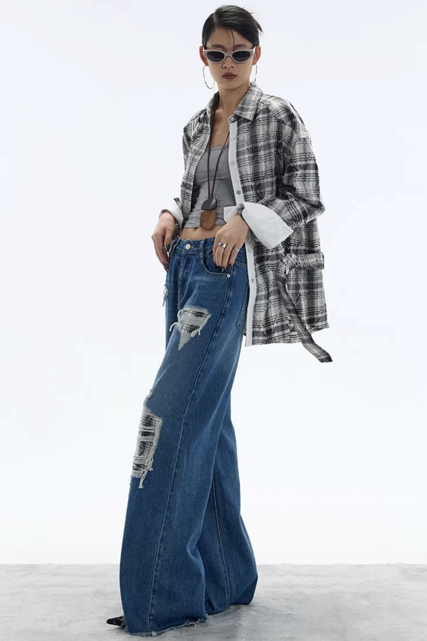 Plaid Checkered Shirt Jacket