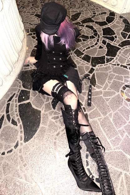 Velvet Double-Breasted Top