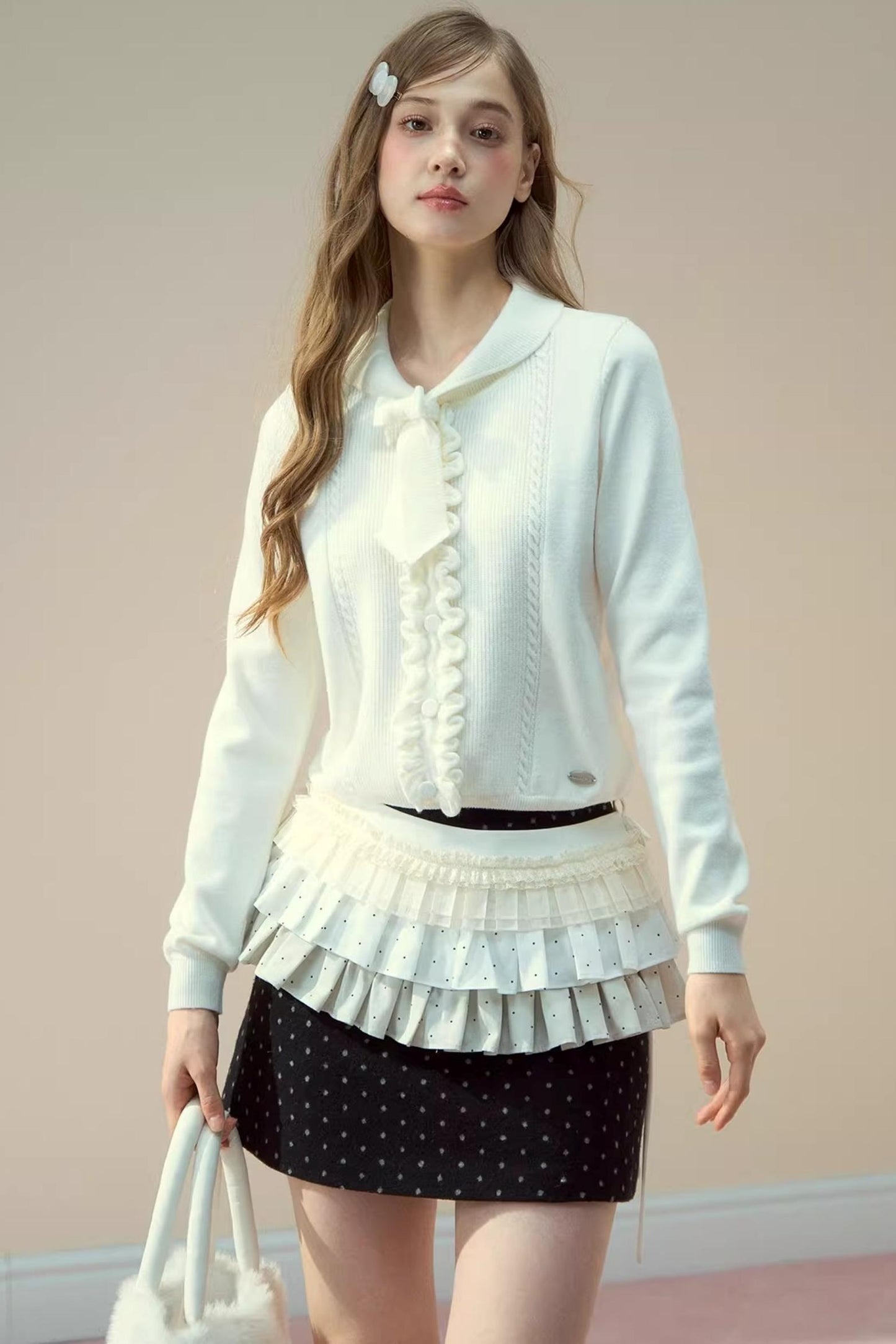 Forest Gray Lace Knit Sweater