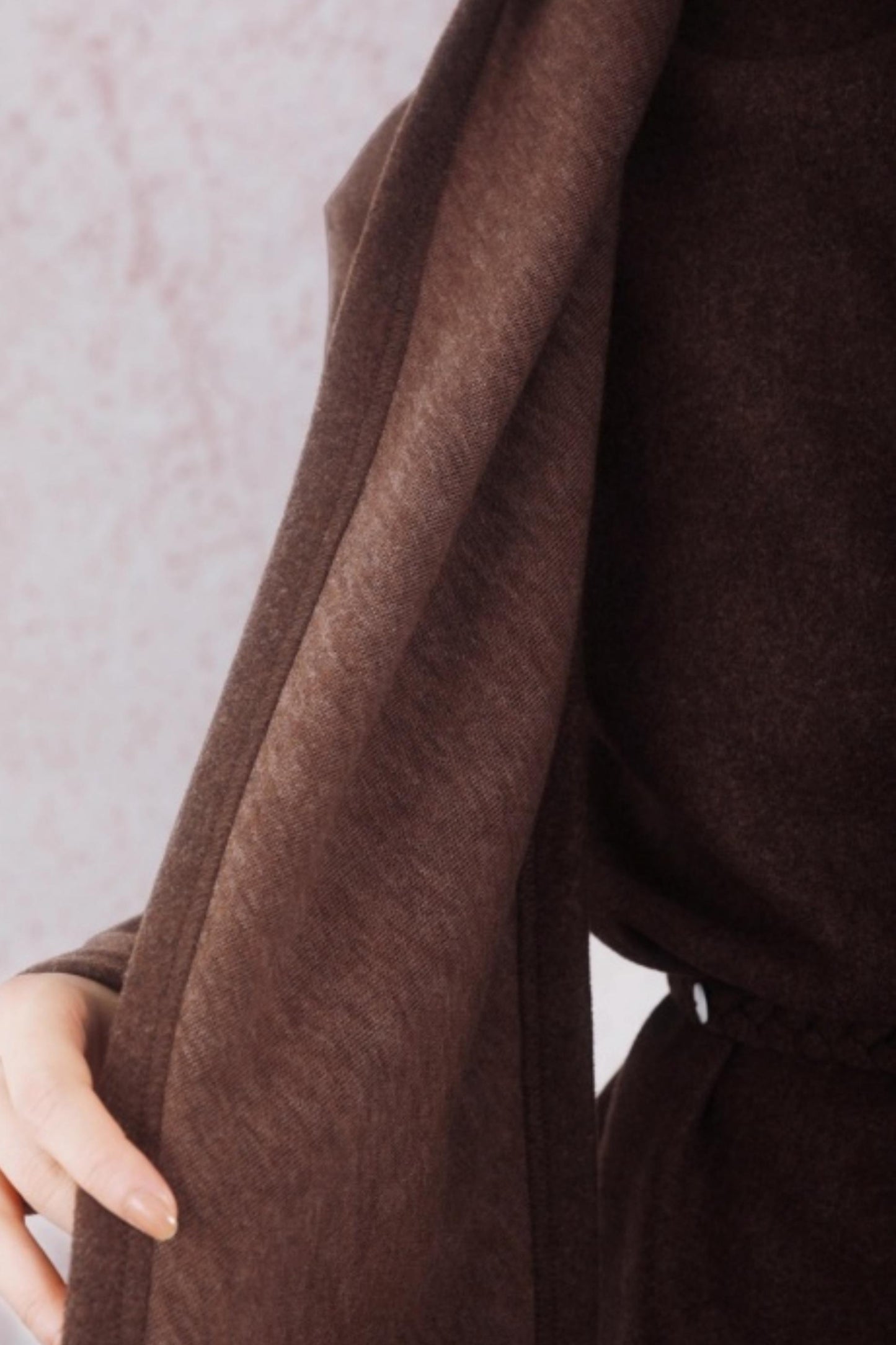 Chestnut Brown Knitted Sweater Set-Up