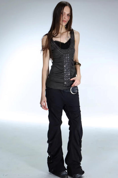 Retro Washed Cotton Trousers