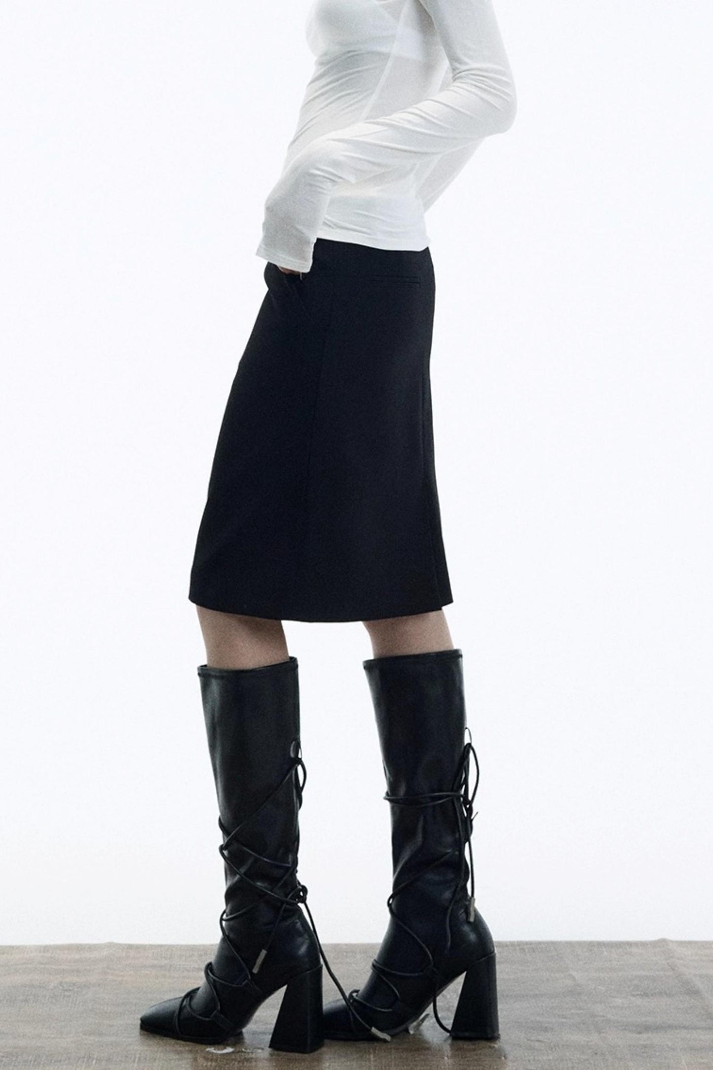 Minimalist Straight Suit Skirt