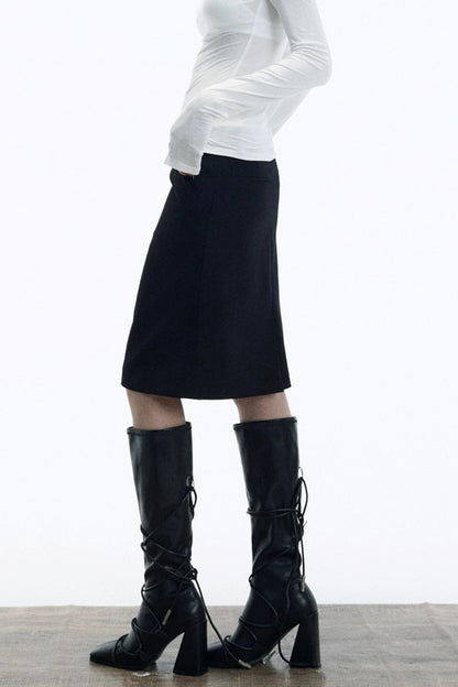Minimalist Straight Suit Skirt