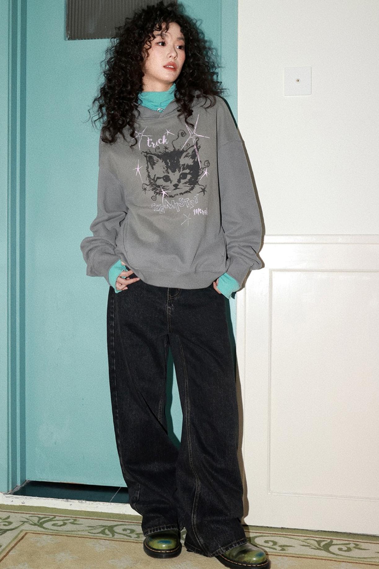 Starburst Rebel Cat Hoodie Jacket