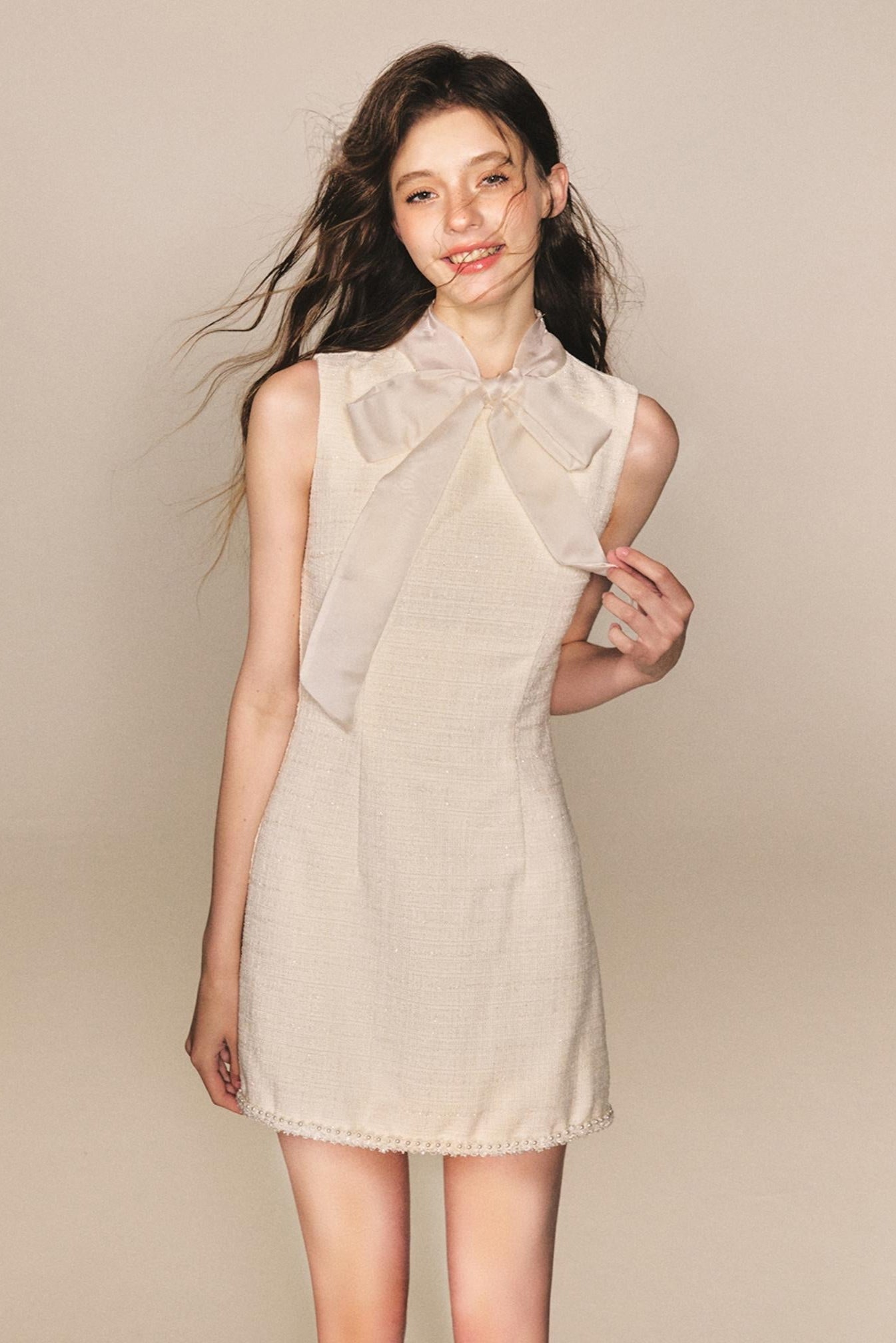 Fragrant Bow Vest Dress