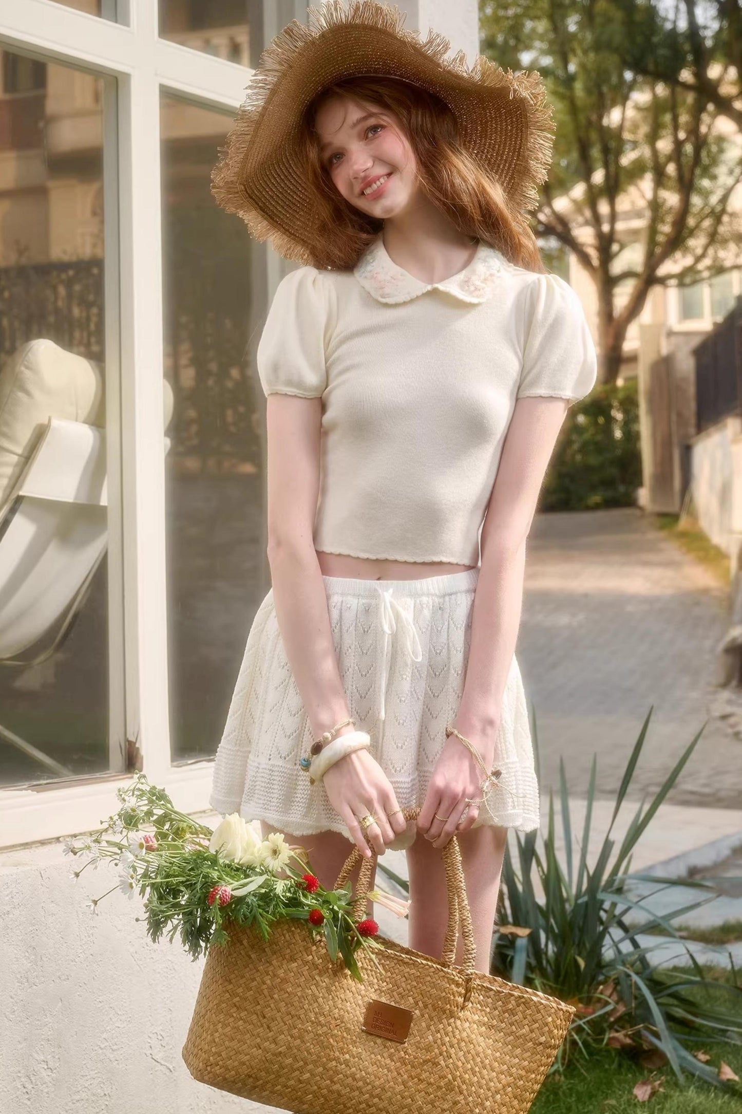 Frozen Flowers Wool Top