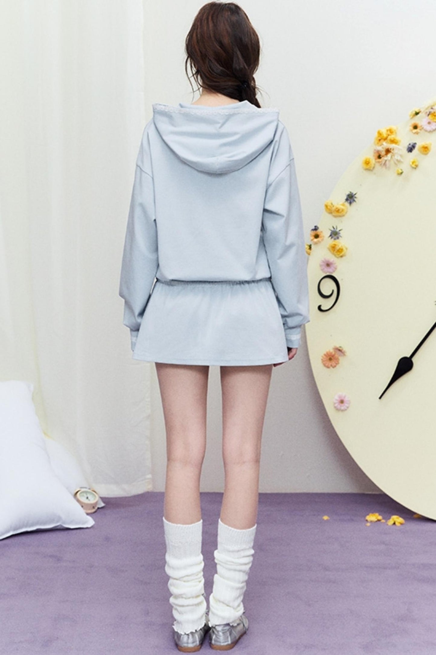 Drape Hoodie Sweater Dress