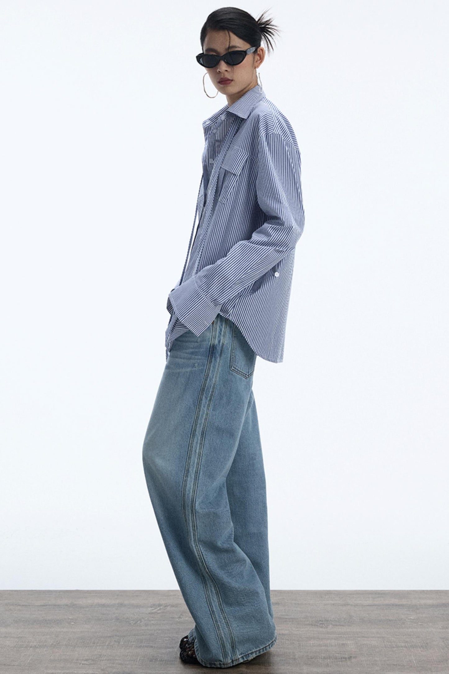 Blue And White Stripe Shirt