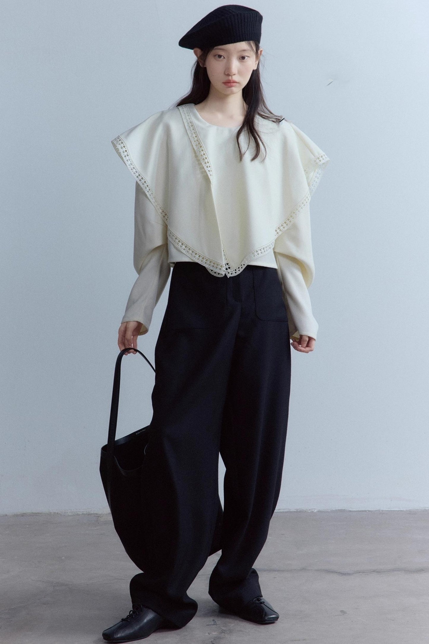 Off-White Asymmetrical Wool Top