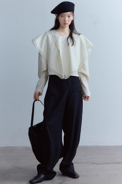 Off-White Asymmetrical Wool Top