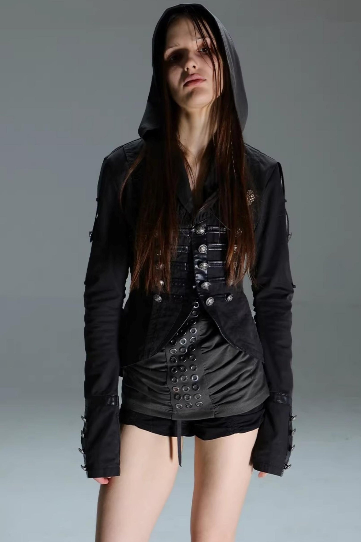 Patchwork Leather Napoleon Jacket