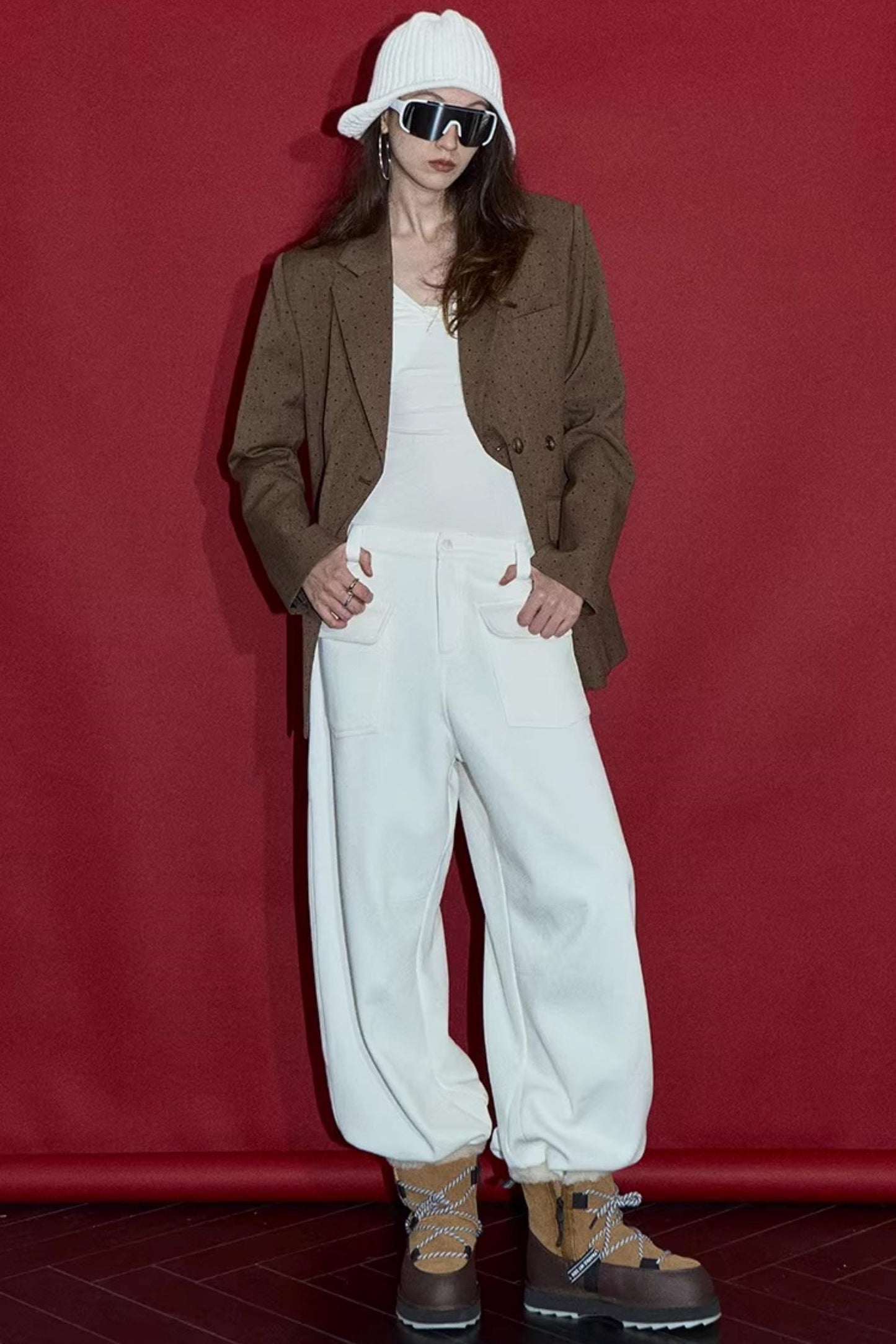 Brown Red Polka Dot Jacket