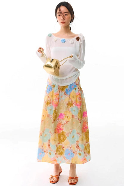 Flower Crochet Knit Top