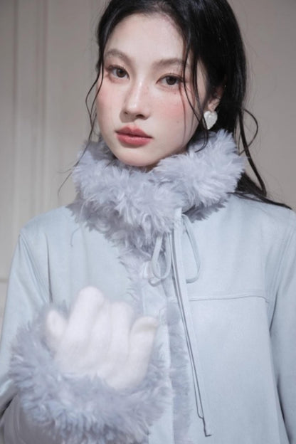 Misty Suede Fur Coat