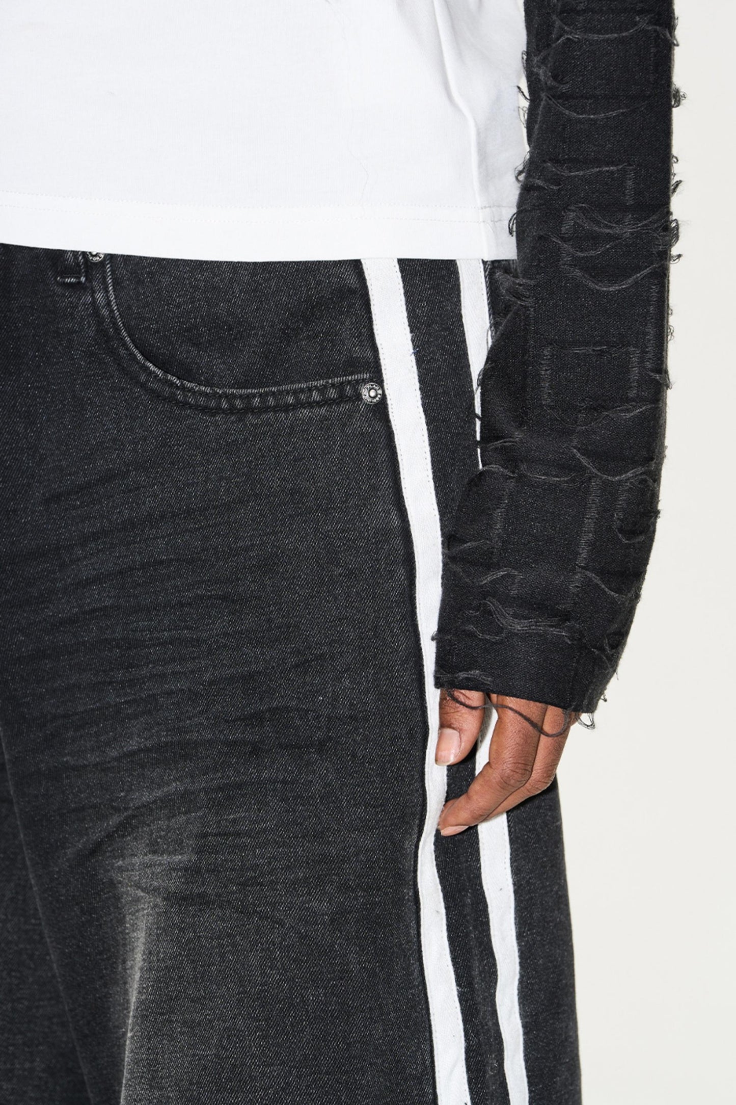 Relaxed Color-Block Jeans