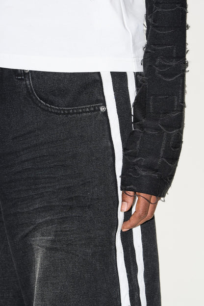 Relaxed Color-Block Jeans