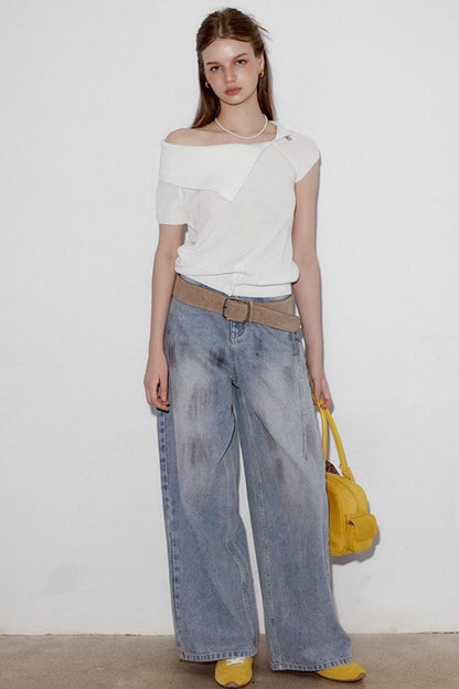 Asymmetric Loop Knit Top