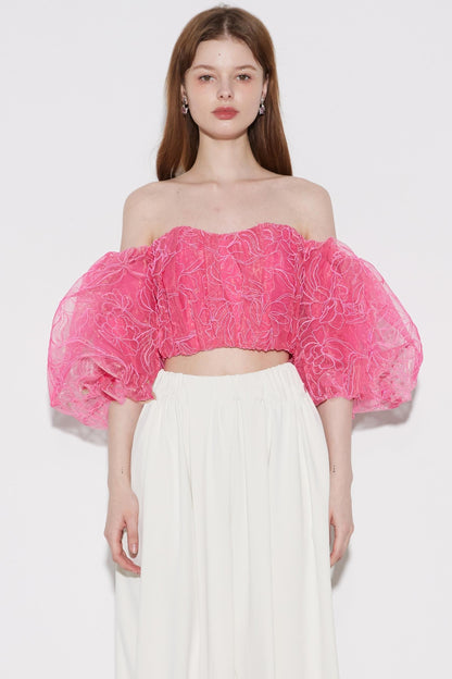 Pink Floral Crop Top