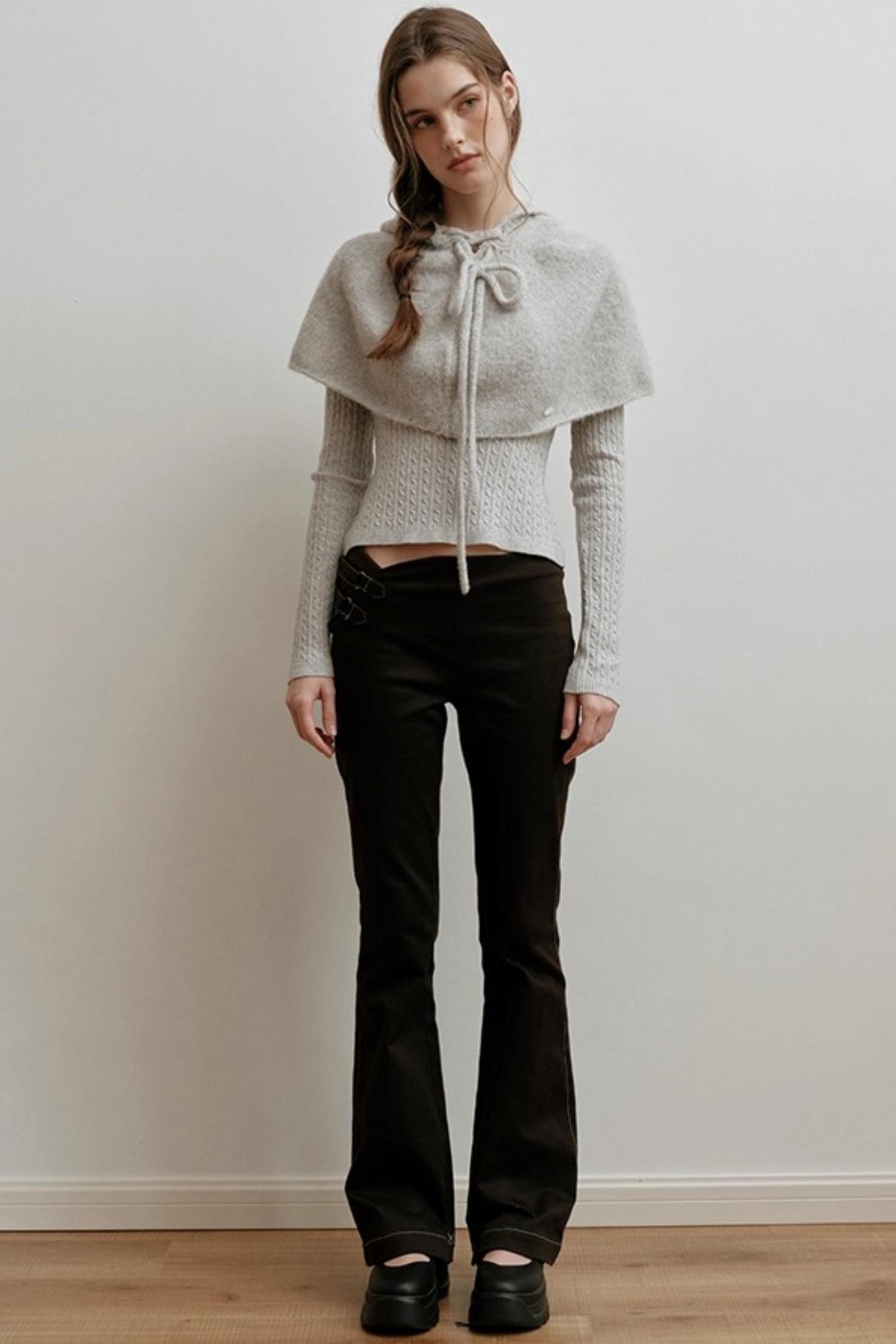 Pearl Gray Knit Cape