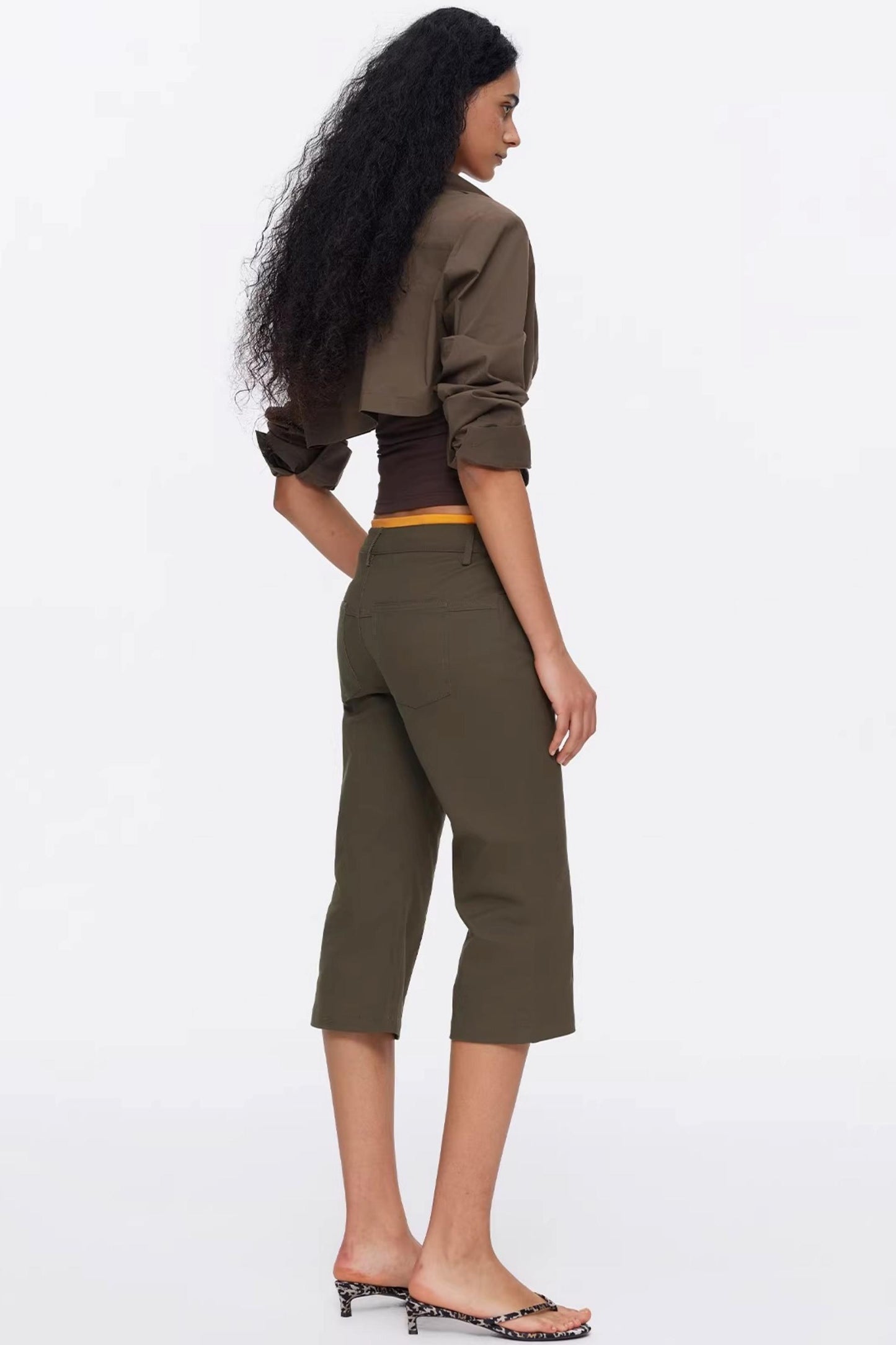 Vintage Exposed Seam Flared Capris