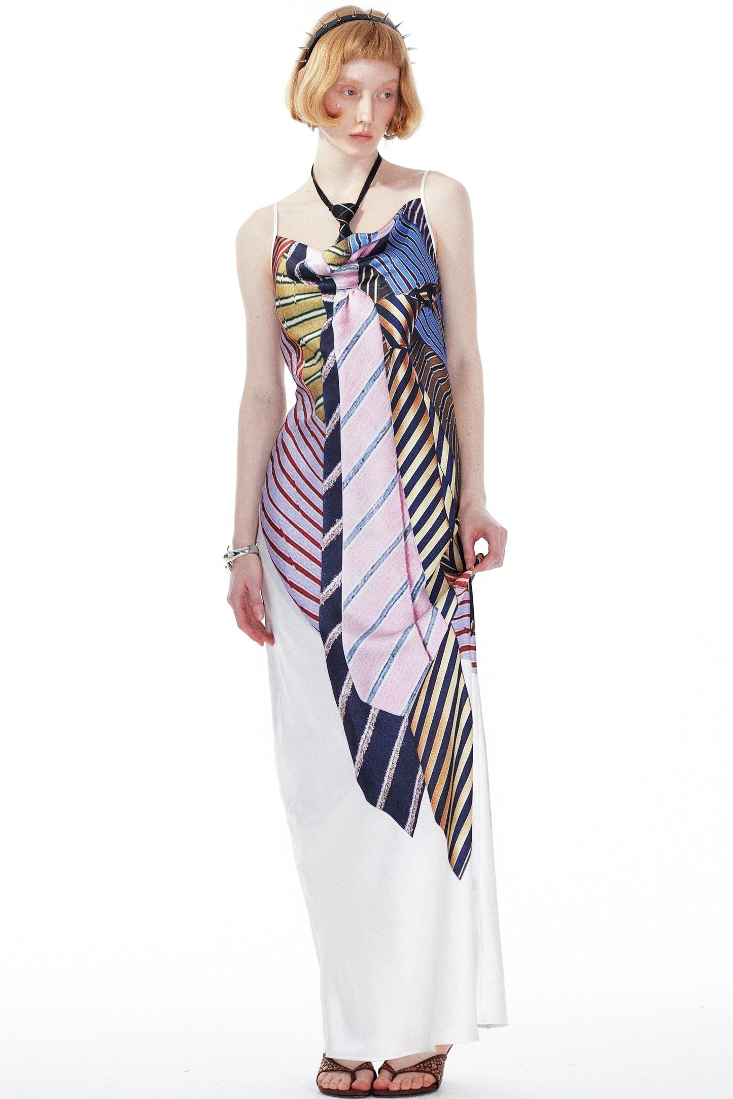 Printed Halter Swing Dress