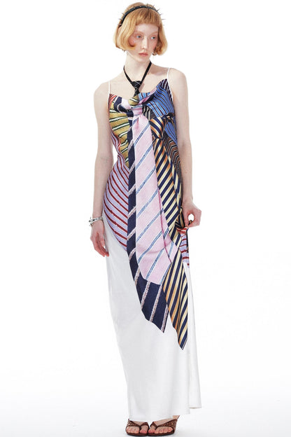 Printed Halter Swing Dress