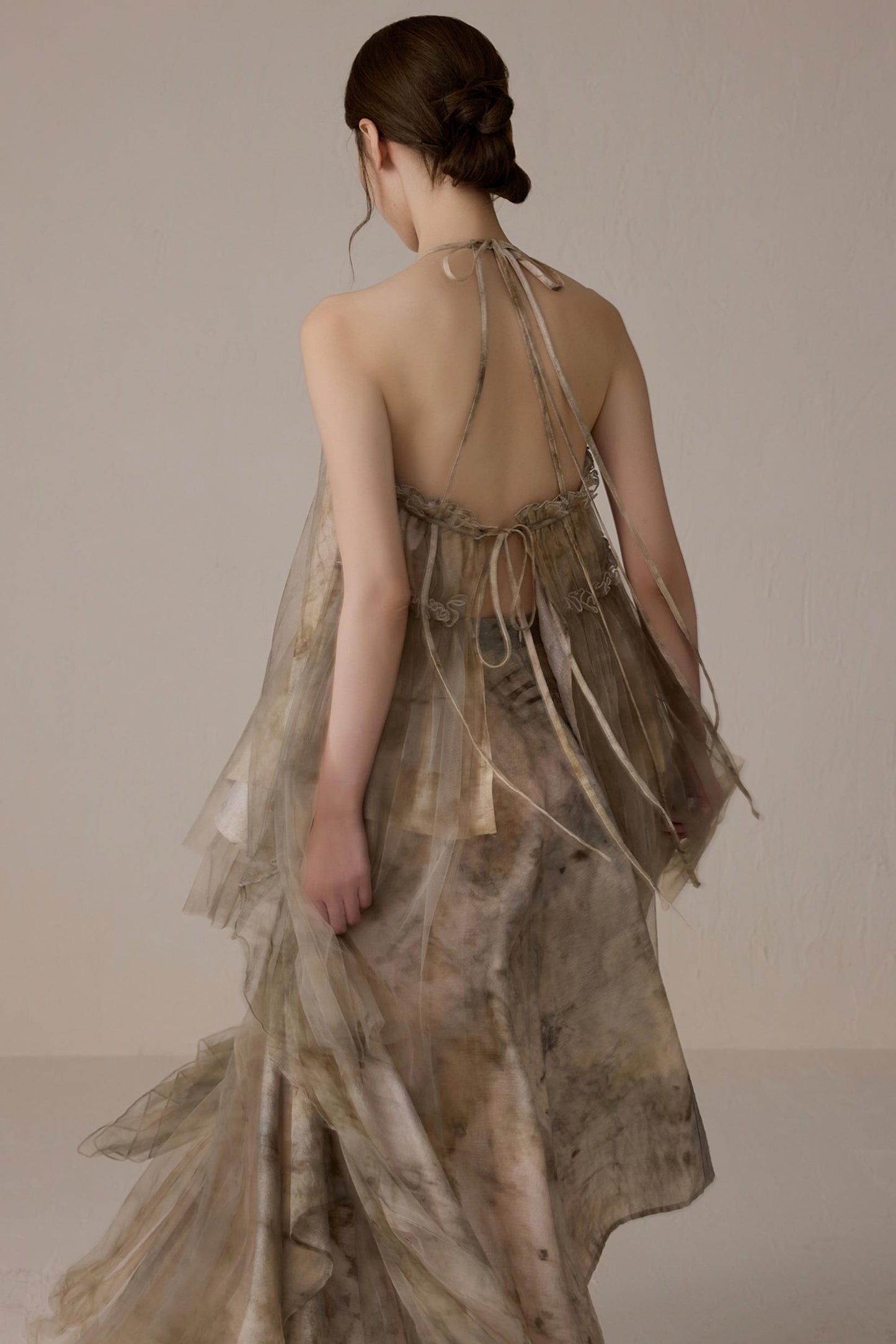 Floral Mesh Tie Neck Camisole