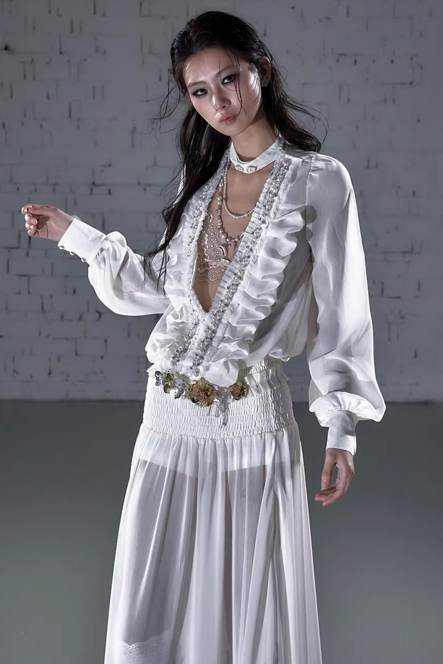 Modernes Palast-Chiffonkleid