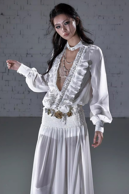 Modernes Palast-Chiffonkleid