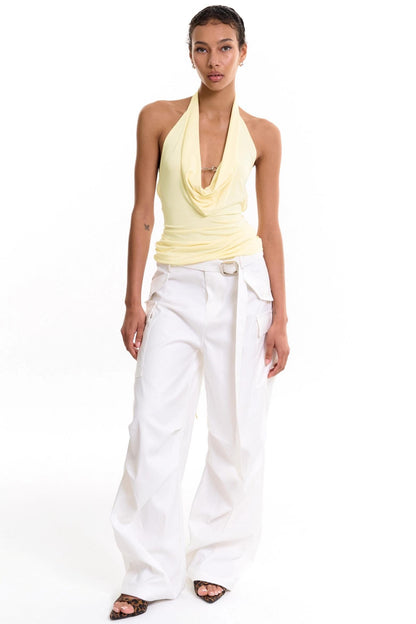 Chain-Tie Halterneck Swing-Neck Camisole Top