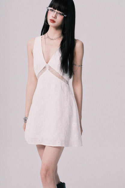 Summer Lace V-Neck Vest Dress