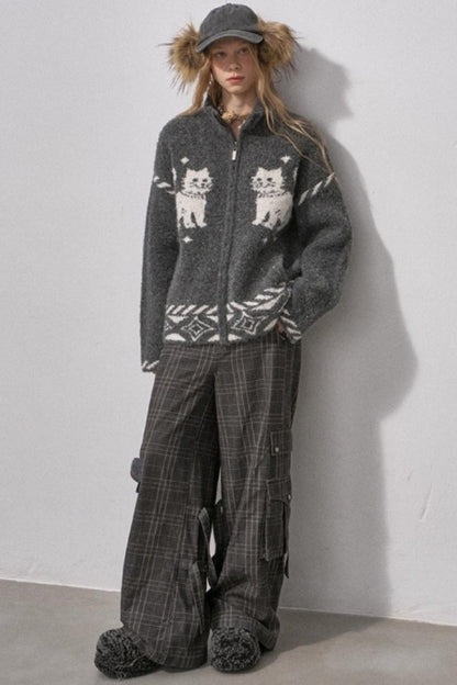 Star Kitty Jacquard Cardigan