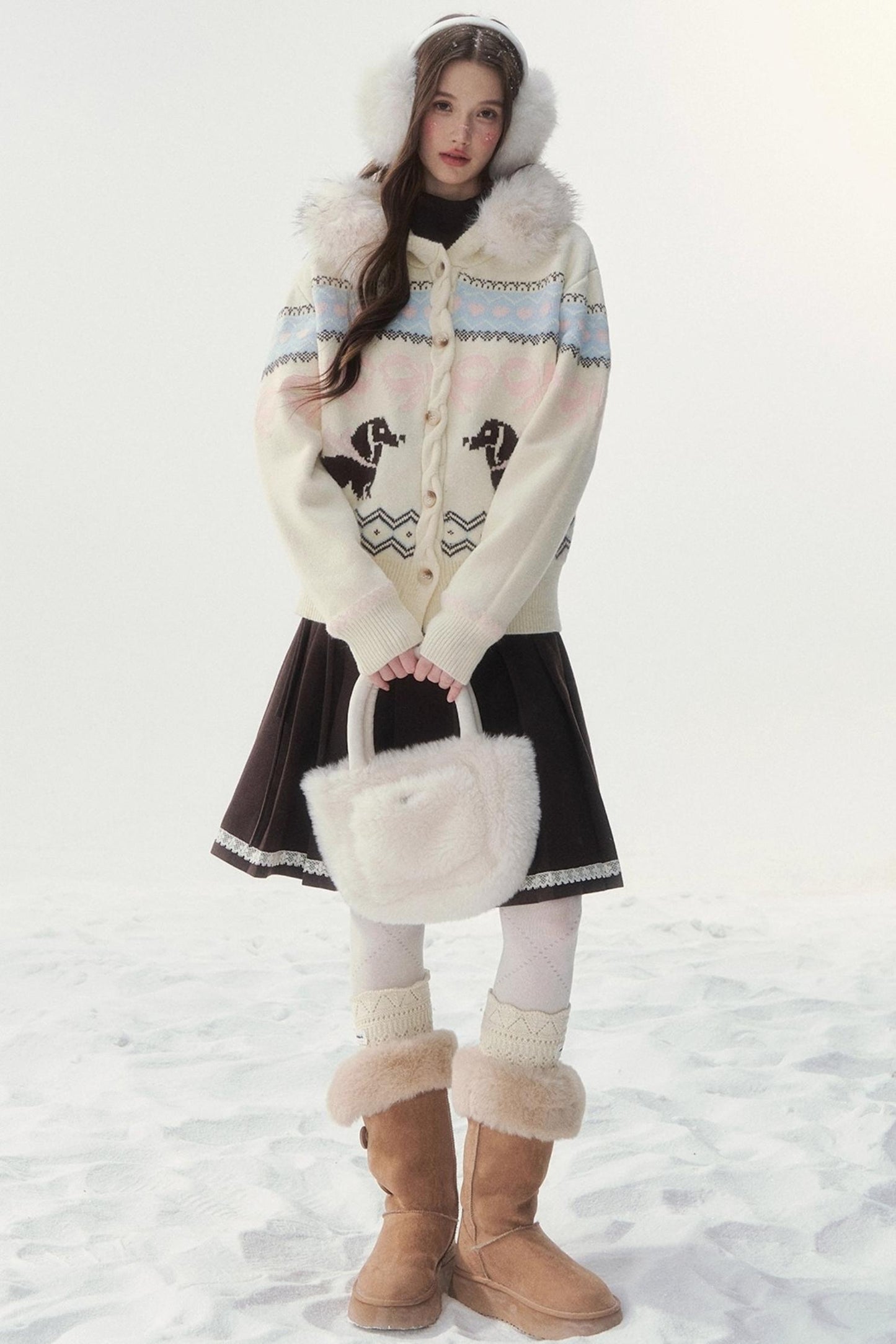 Retro Fair Isle Dachshund Sweater Jacket