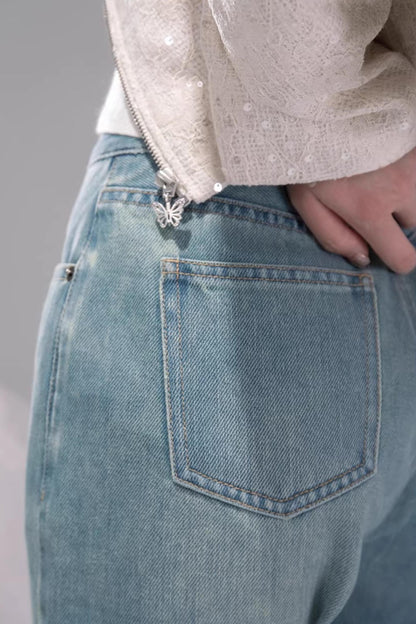Meersalzblaue Lyocell-Jeans