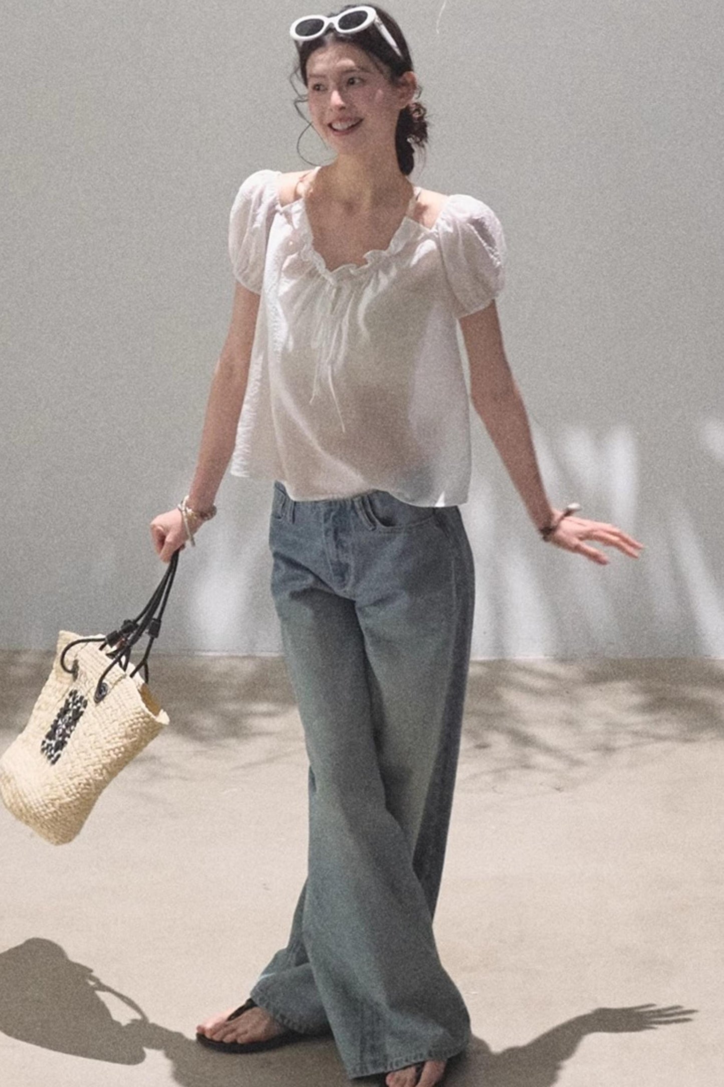 Summer Breeze Bubble Sleeve Top